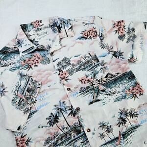 Milano Bay Mens Small Hawaiian Button UP Shirt Tropical Vacation Resort Beach